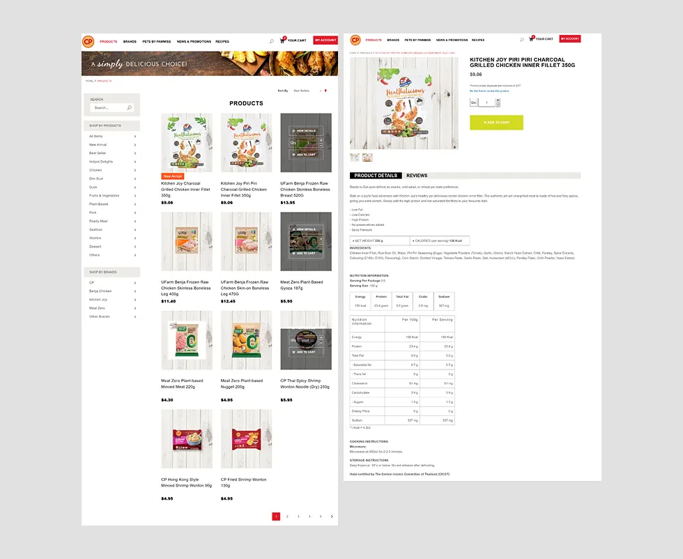 เว็บไซต์ CP Foods Singapore